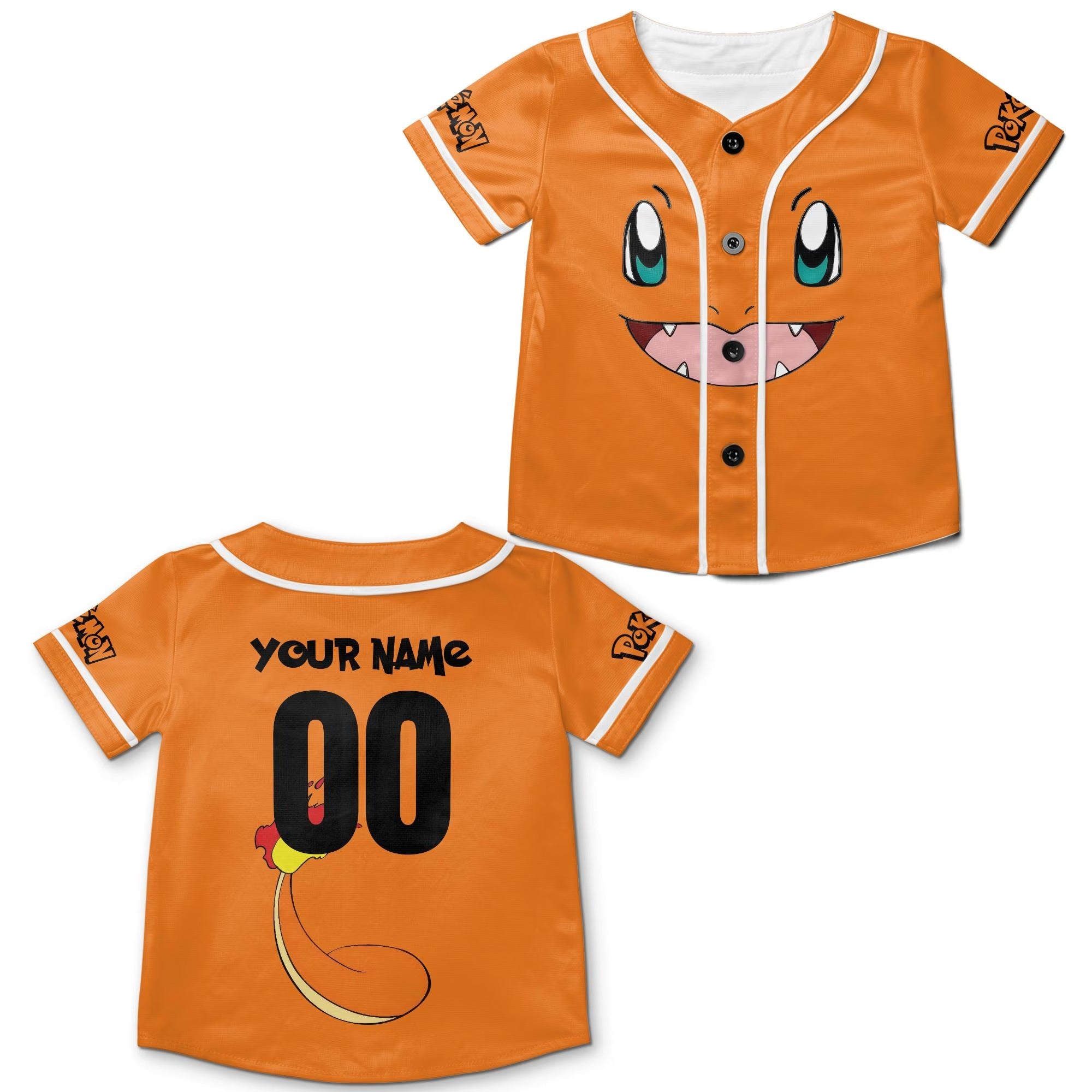 Personalized PKM Baseball Jerseys, Custom Anime Jersey, Cartoon Birthday Boy Jersey, Pika Birthday Family Matching Shirts, Team Jerseys