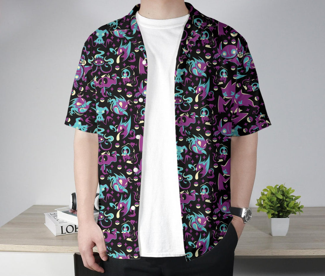 Sableye Hawaiian Shirt Tropical Button Up Shirt Summer Hawaiian Short Banette Hawaii Set Ghost Sableye Shirt Gifts