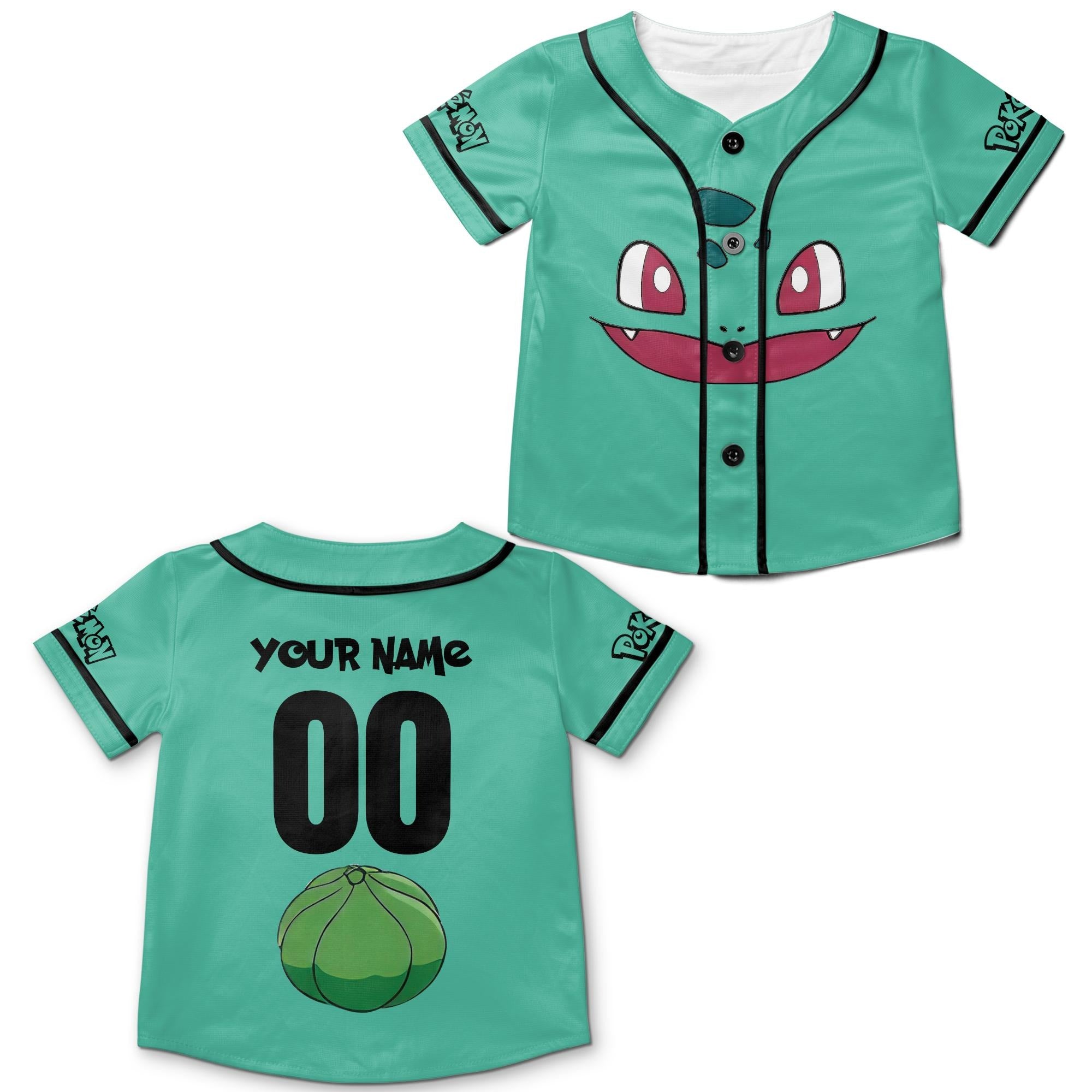 Personalized PKM Baseball Jerseys, Custom Anime Jersey, Cartoon Birthday Boy Jersey, Pika Birthday Family Matching Shirts, Team Jerseys