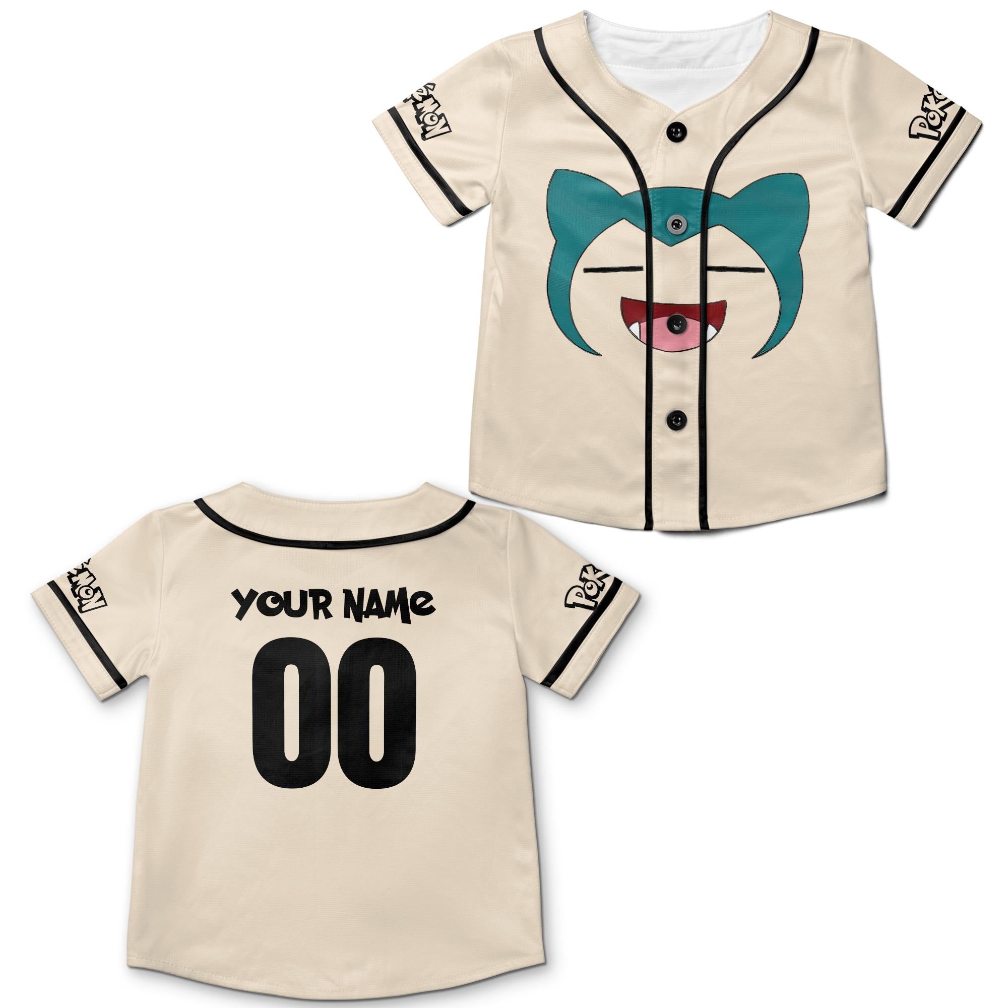 Personalized PKM Baseball Jerseys, Custom Anime Jersey, Cartoon Birthday Boy Jersey, Pika Birthday Family Matching Shirts, Team Jerseys