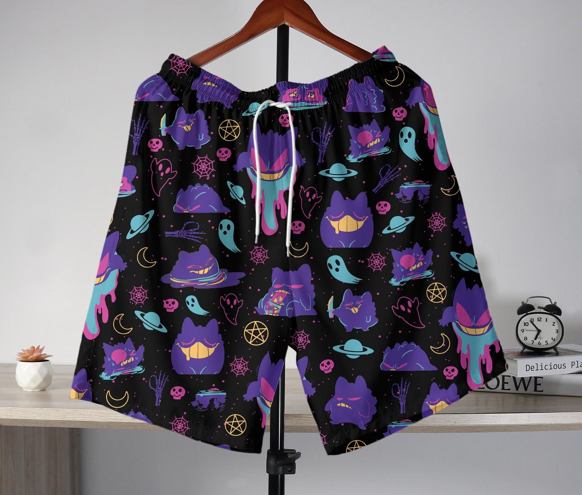 Gengar Hawaiian Shirt Tropical Button Up Shirt Summer Hawaiian Short Graffiti Hawaii Set Gengar Shirt Gifts