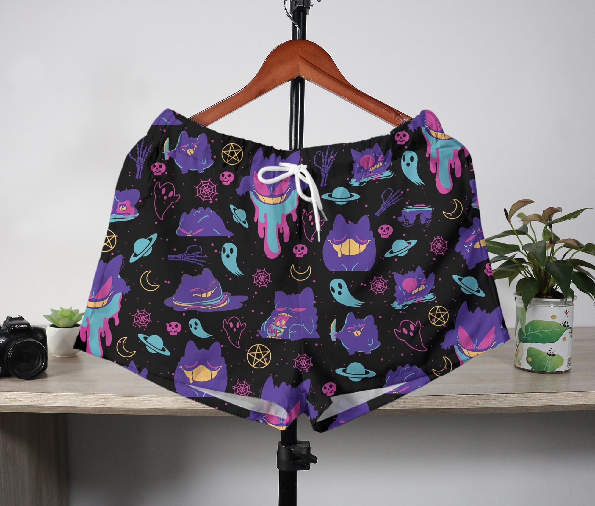Gengar Hawaiian Shirt Tropical Button Up Shirt Summer Hawaiian Short Graffiti Hawaii Set Gengar Shirt Gifts