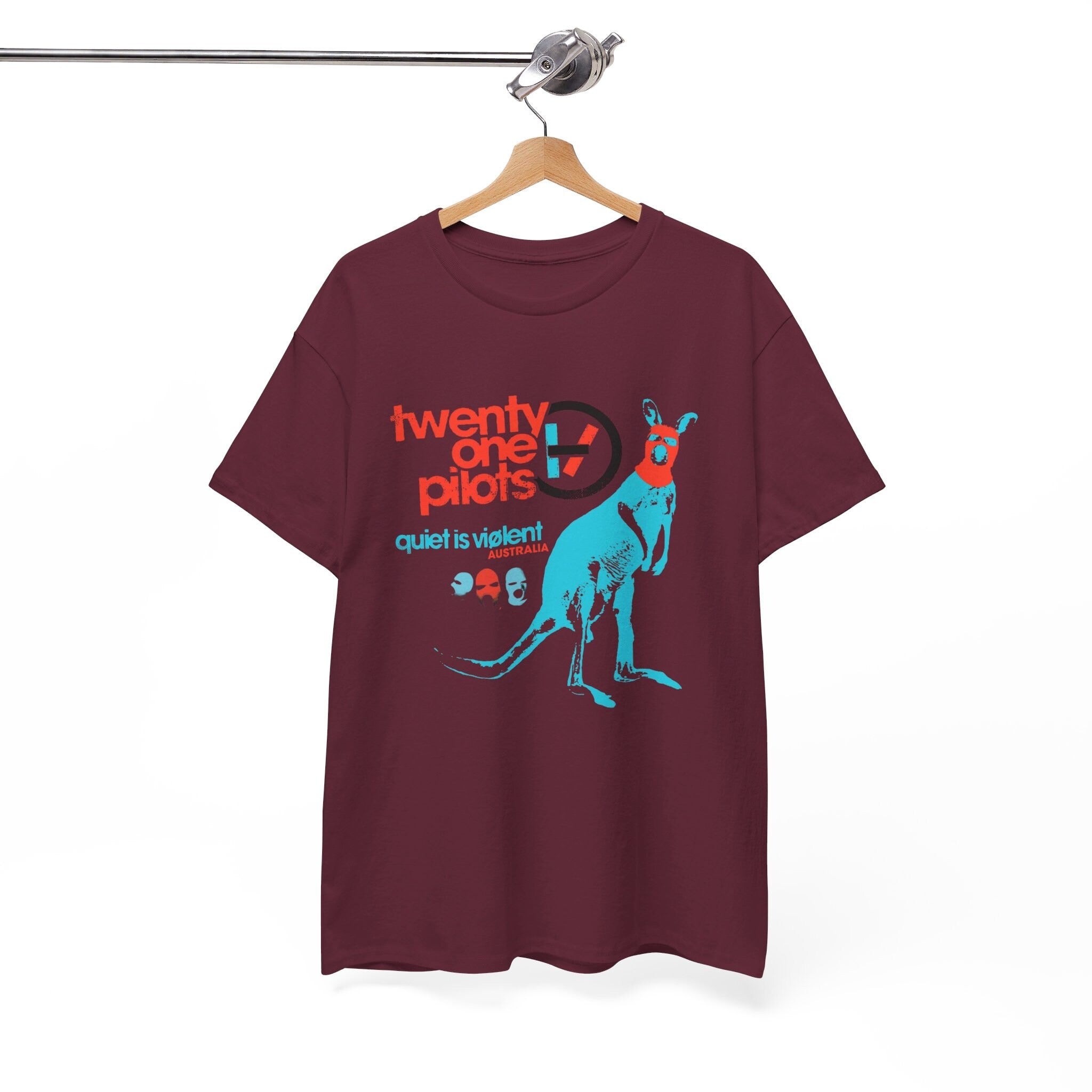 Twenty One Pilots Australia Edition Quiet is Violent T-shirt Unisex Heavy Cotton