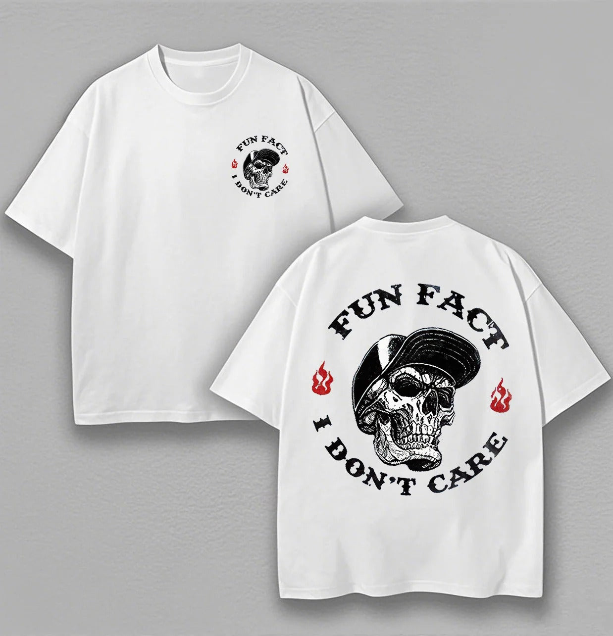 Fun Fact I Don't Care Printed Unisex Oversized T-shirts