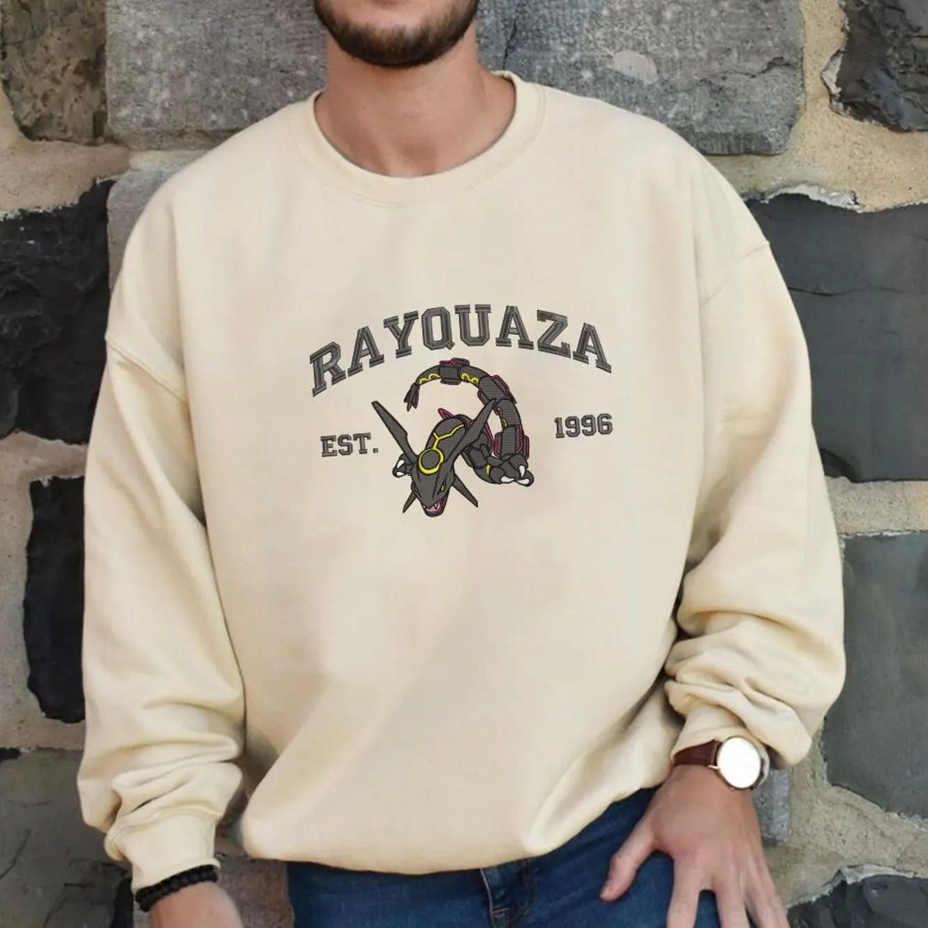 Custom Anime Poke Character Embroidered Sweatshirt