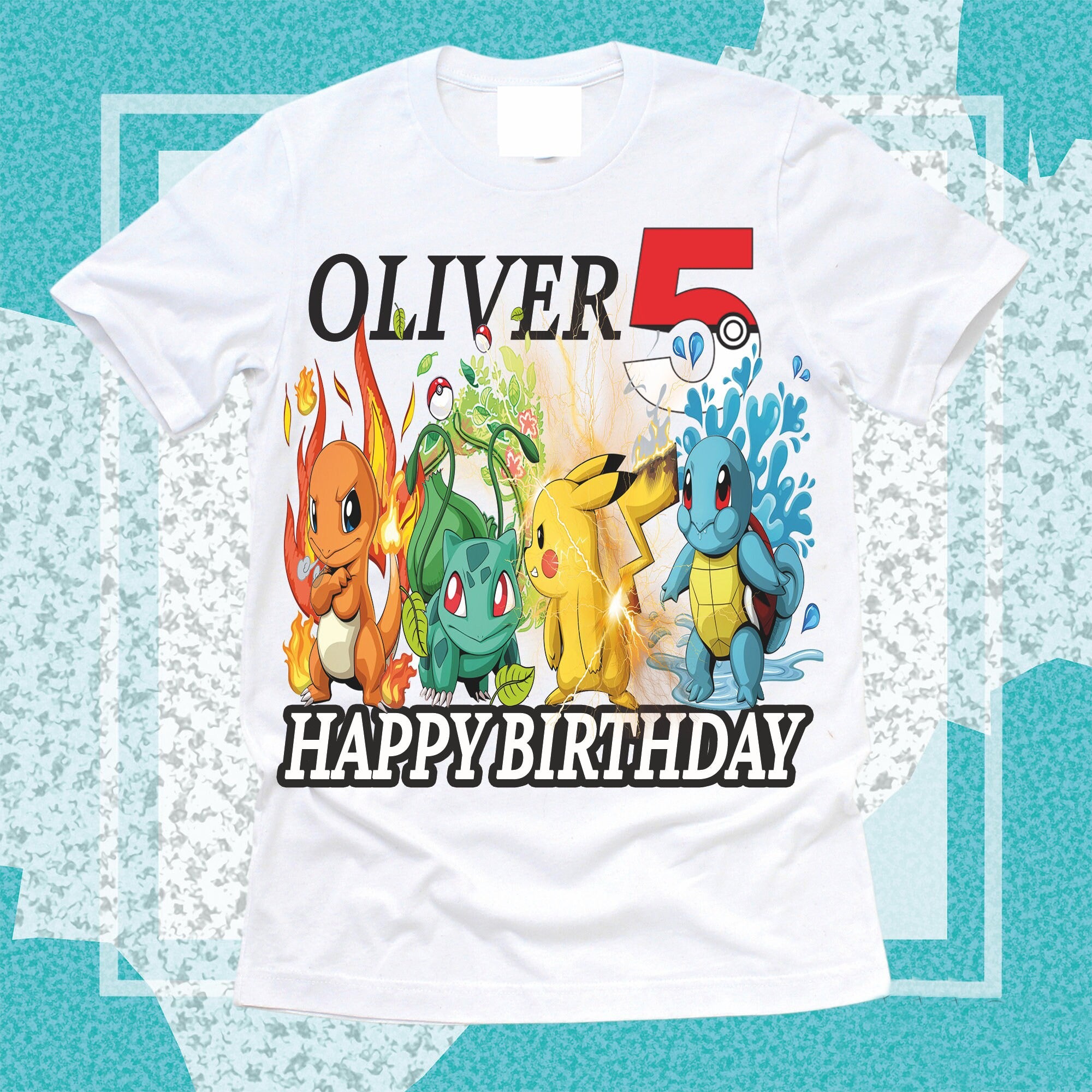 Pokemon Birthday Shirt,Custom Pokemon Shirt,T-Shirt Pokemon,Birthday Pokemon Shirt,Personalized Pokemon birthday