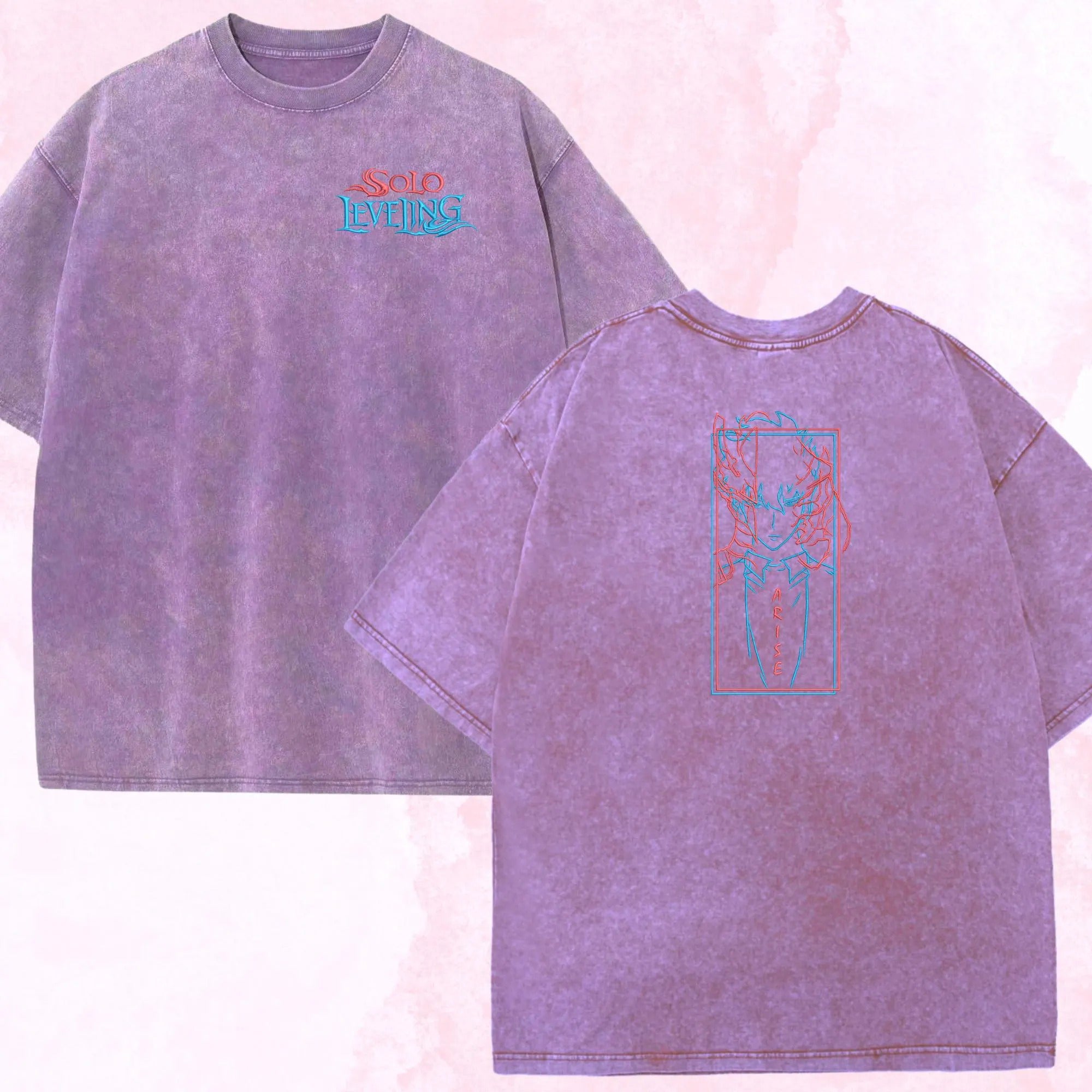 Anime Washed Shirt, I Alone Level Up-Inspired Design