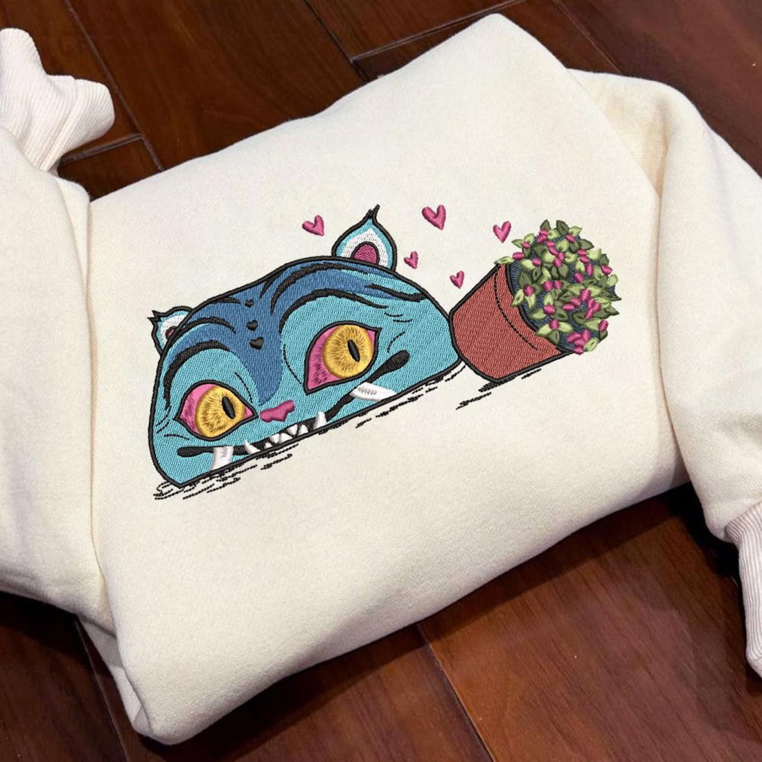 Dem0n H.u.n.t.e.r Tiger Embroidery Sweatshirt
