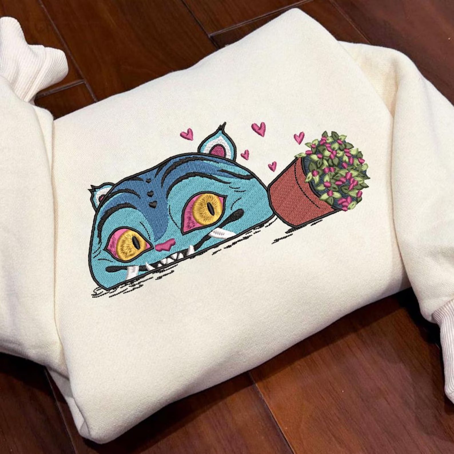 Dem0n H.u.n.t.e.r Tiger Embroidery Sweatshirt