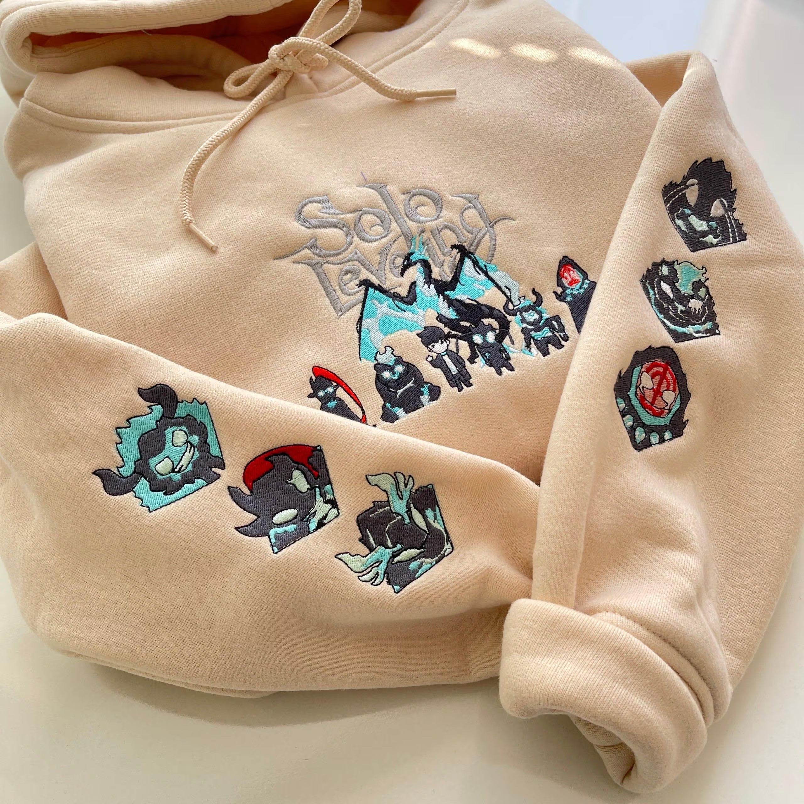 I Alone Level Up-Inspired Design Embroidered Anime Sweatshirt