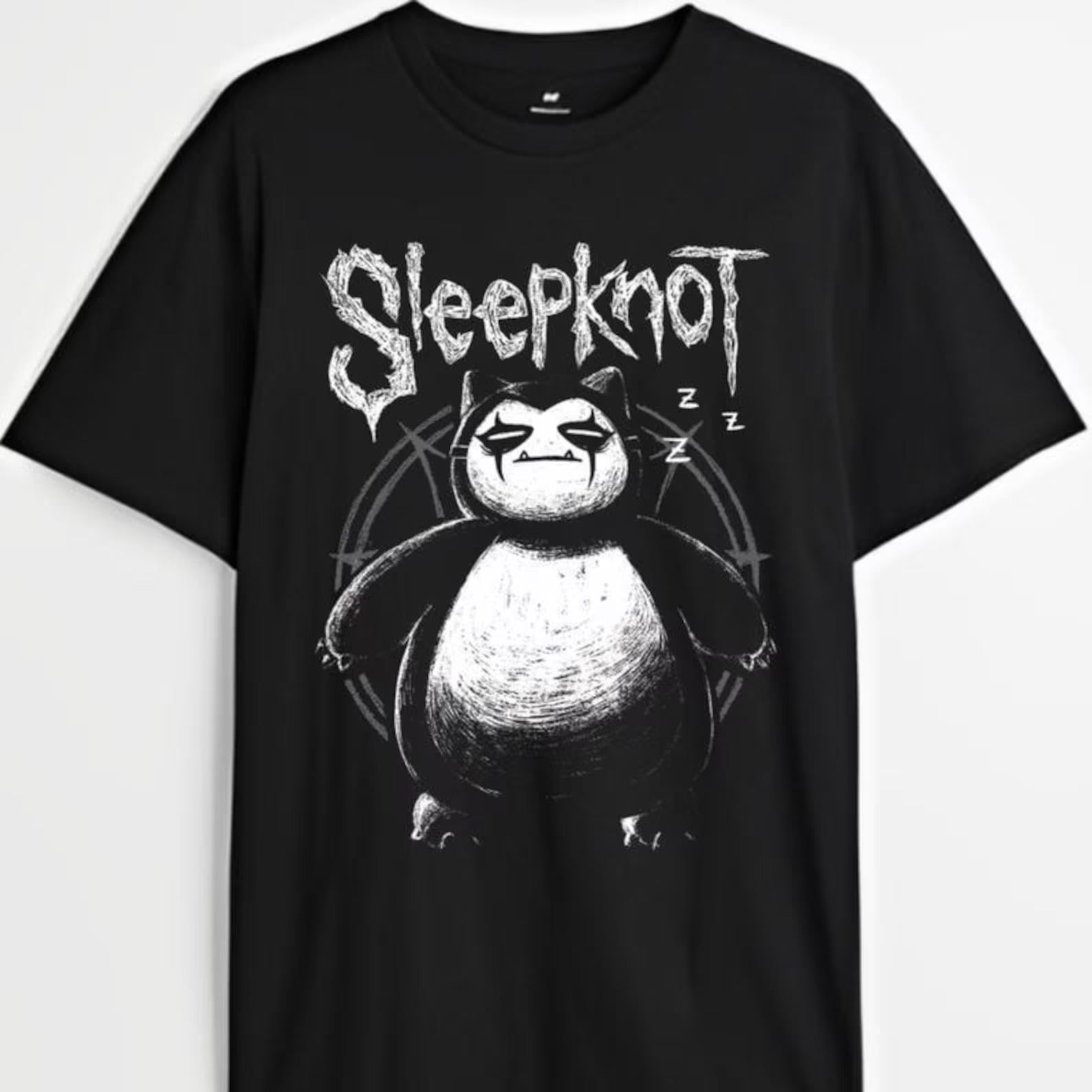 Funny Snorlax X Sleepknot Graphic Print Cotton T-shirt