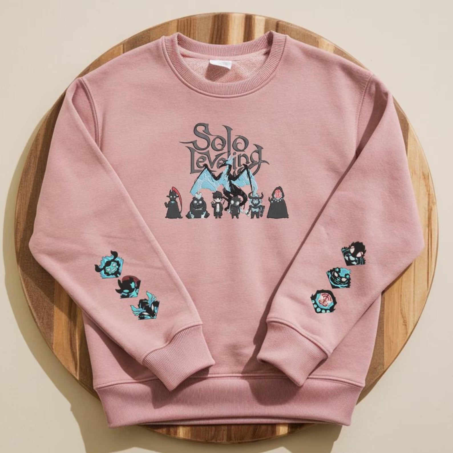 I Alone Level Up-Inspired Design Embroidered Anime Sweatshirt