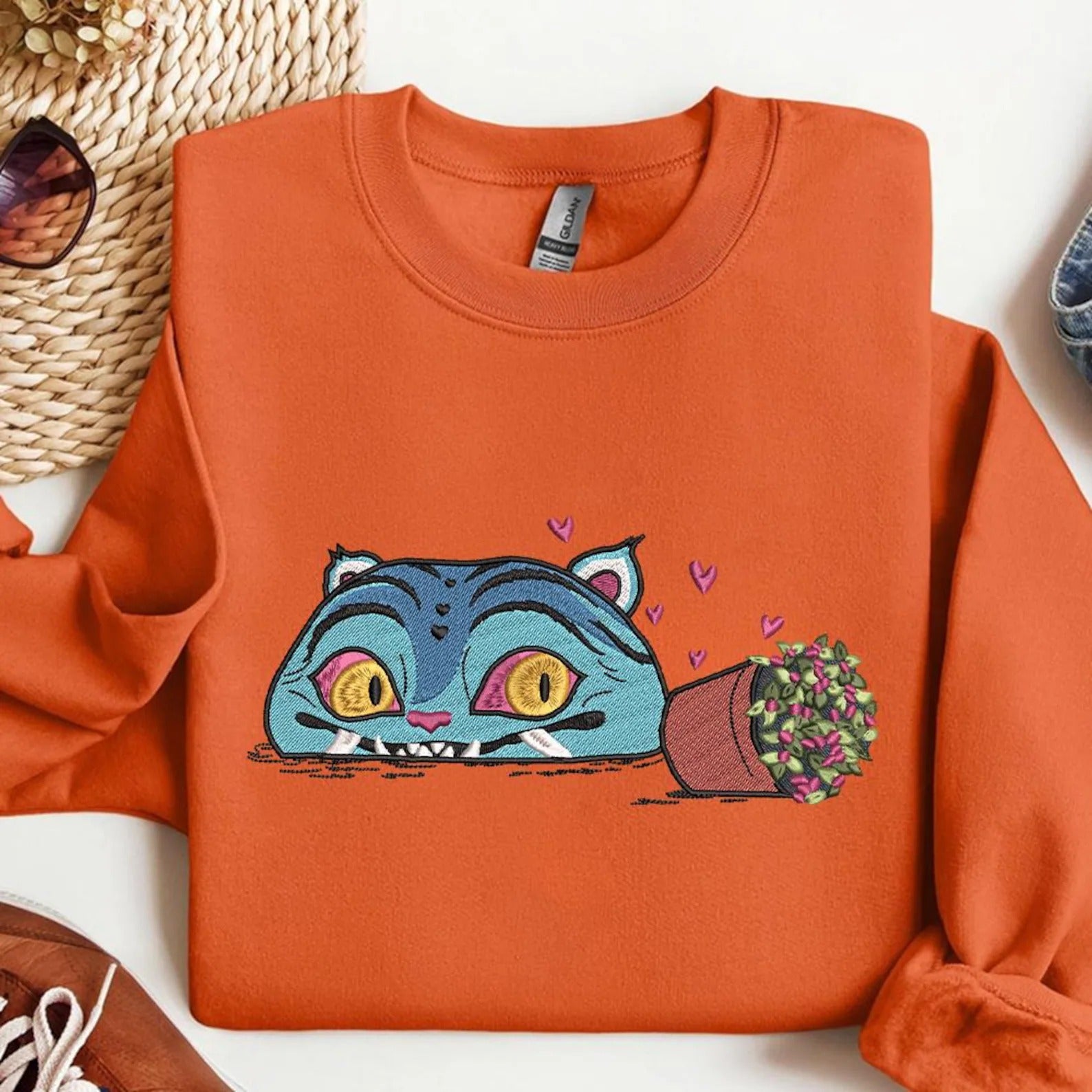 Dem0n H.u.n.t.e.r Tiger Embroidery Sweatshirt