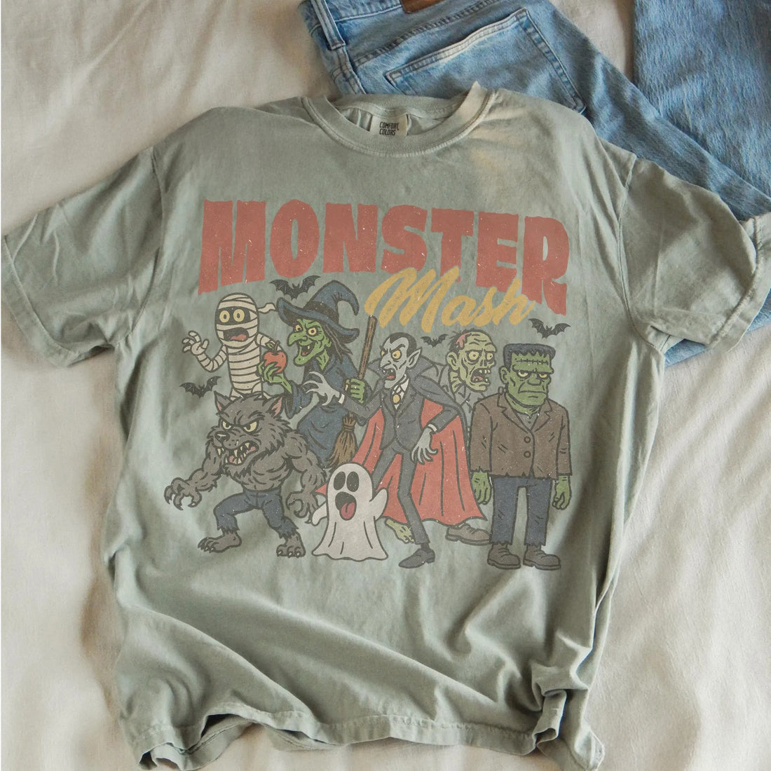 Monsters Shirt Retro Halloween Tshirt Horror Movie Vintage Graphic Vampire Comfort Colors Tee Spooky Season Gift for Him or Her Ghost Party