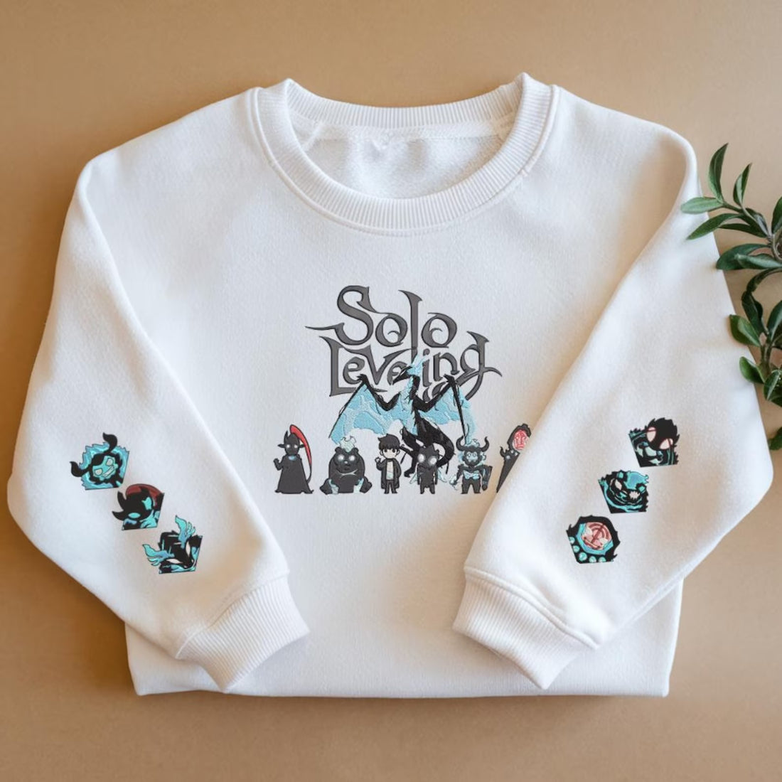 I Alone Level Up-Inspired Design Embroidered Anime Sweatshirt