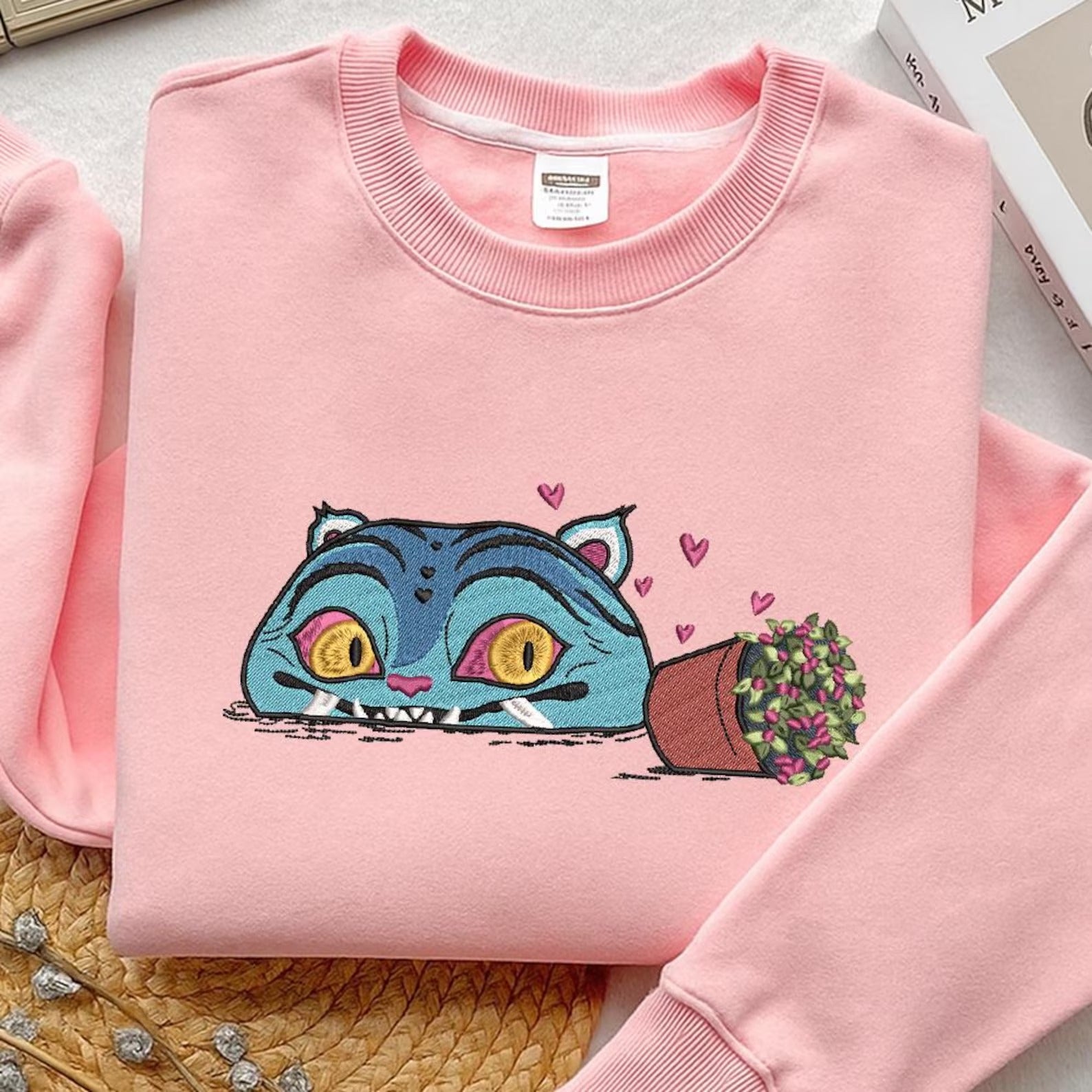 Dem0n H.u.n.t.e.r Tiger Embroidery Sweatshirt