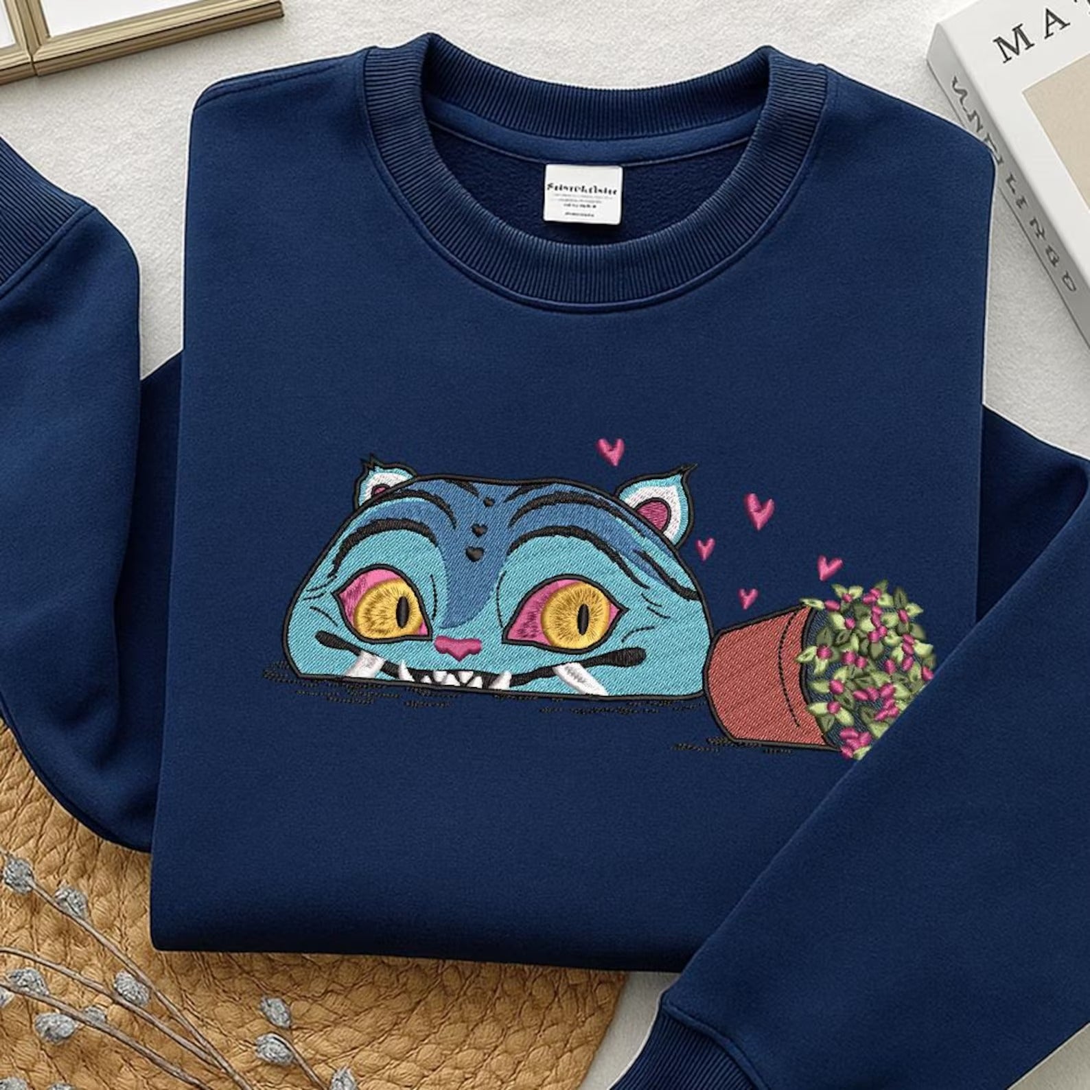 Dem0n H.u.n.t.e.r Tiger Embroidery Sweatshirt