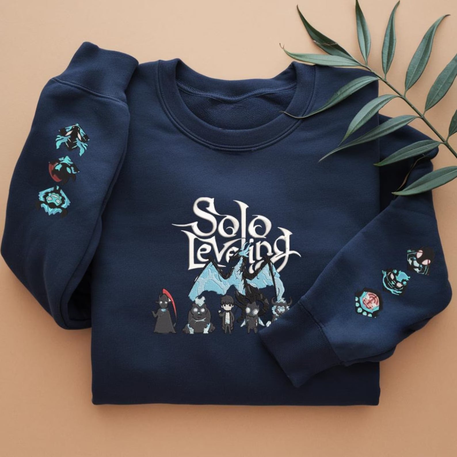 I Alone Level Up-Inspired Design Embroidered Anime Sweatshirt