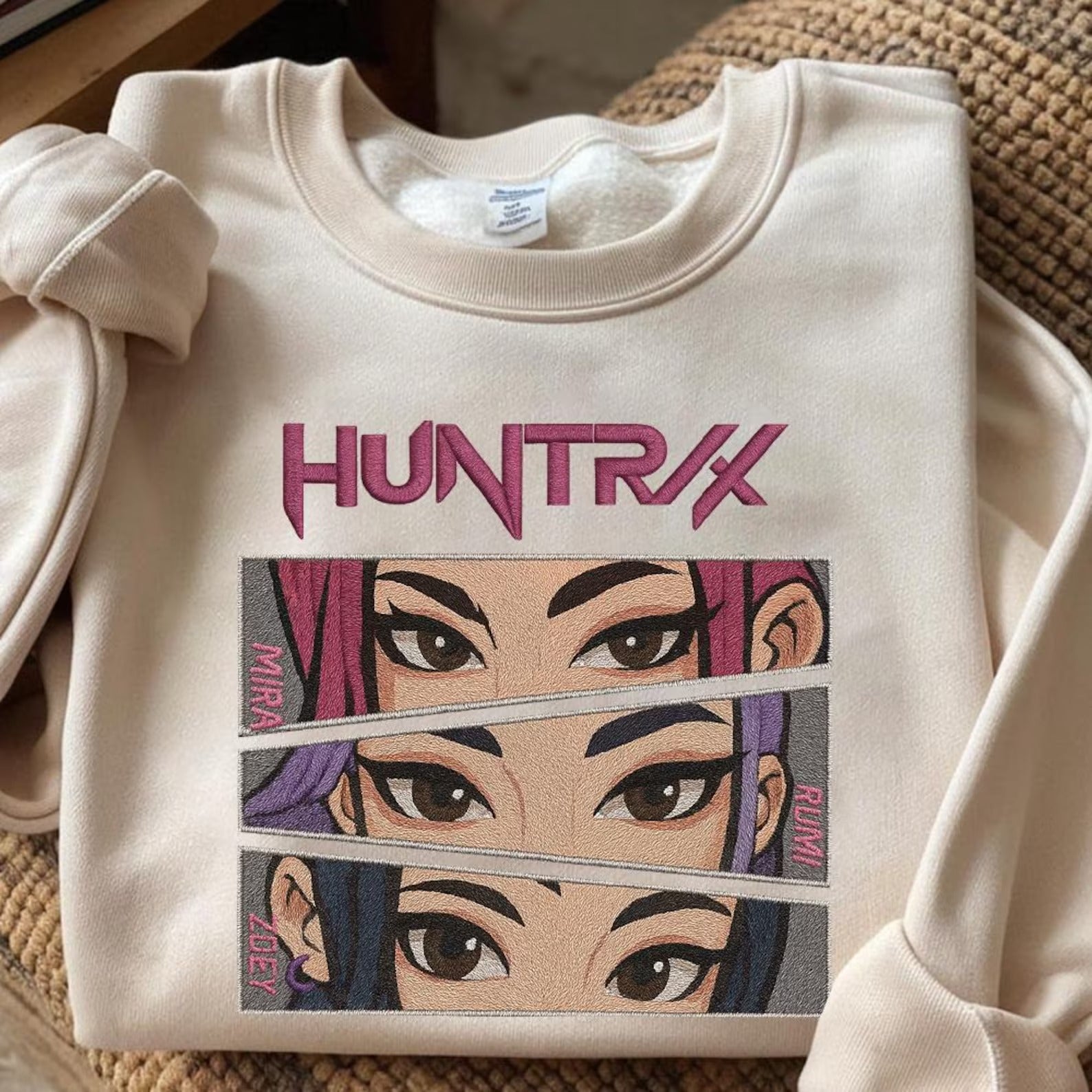 Huntrix Demon Hunter KPOP Band Embroidery Sweatshirt