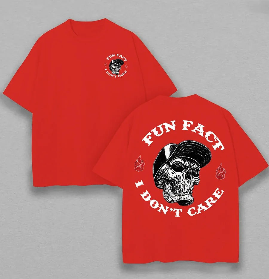 Fun Fact I Don't Care Printed Unisex Oversized T-shirts