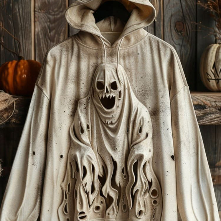 Halloween Ghosts Printed Casual Hoodie