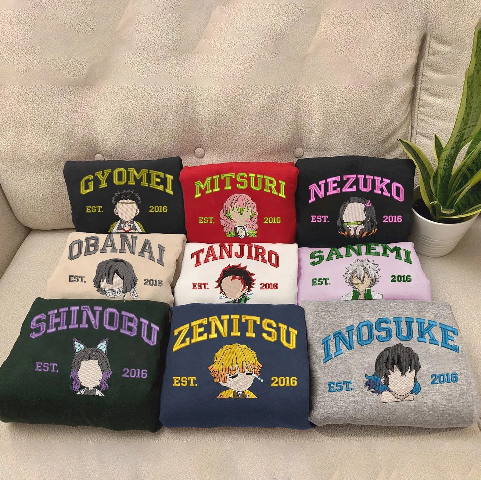 Anime Embroidered Sweatshirt, Embroidered Anime Shirt