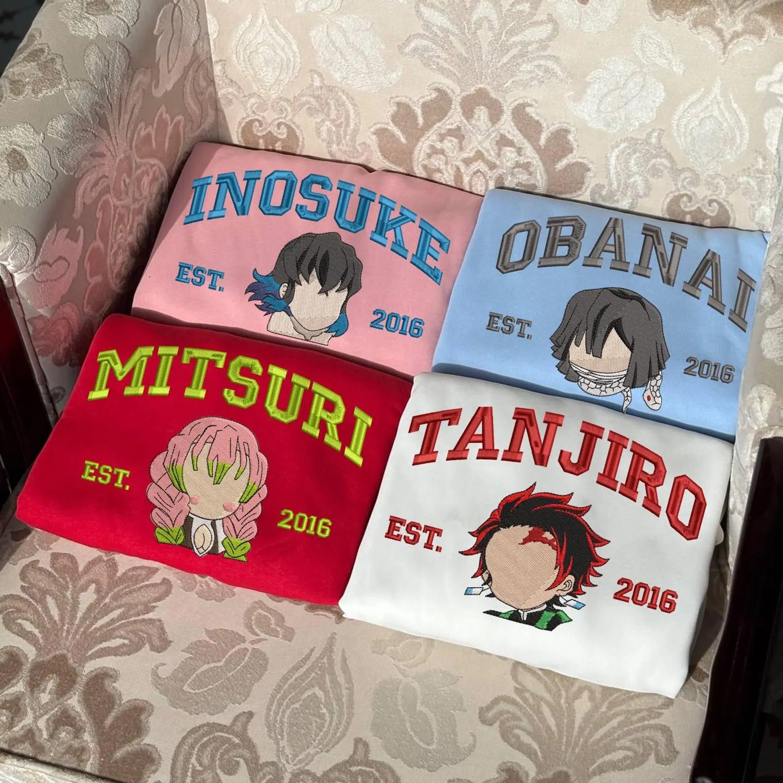 Anime Embroidered Sweatshirt, Embroidered Anime Shirt