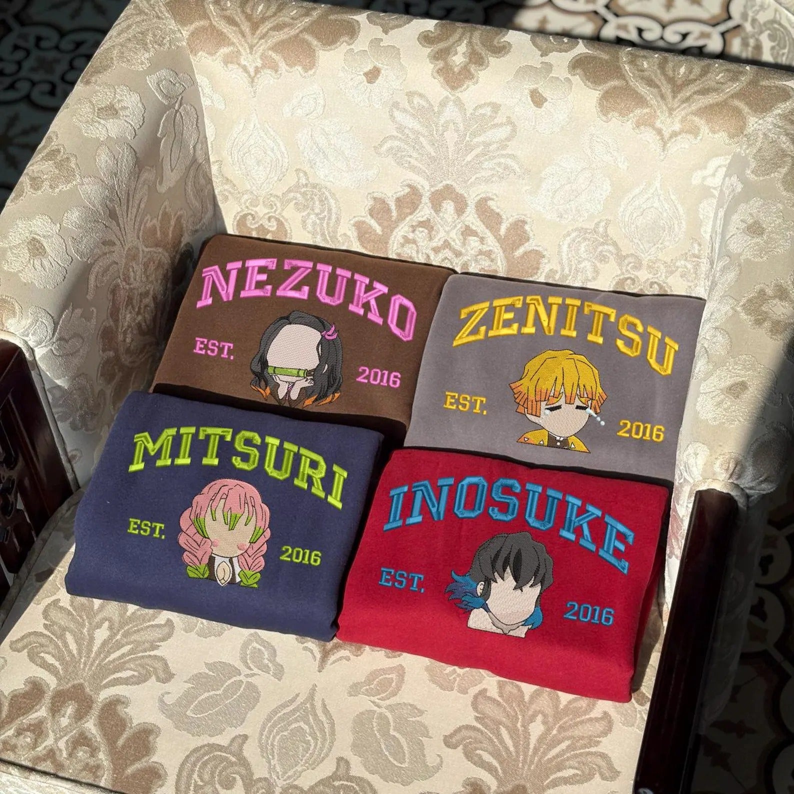 Anime Embroidered Sweatshirt, Embroidered Anime Shirt