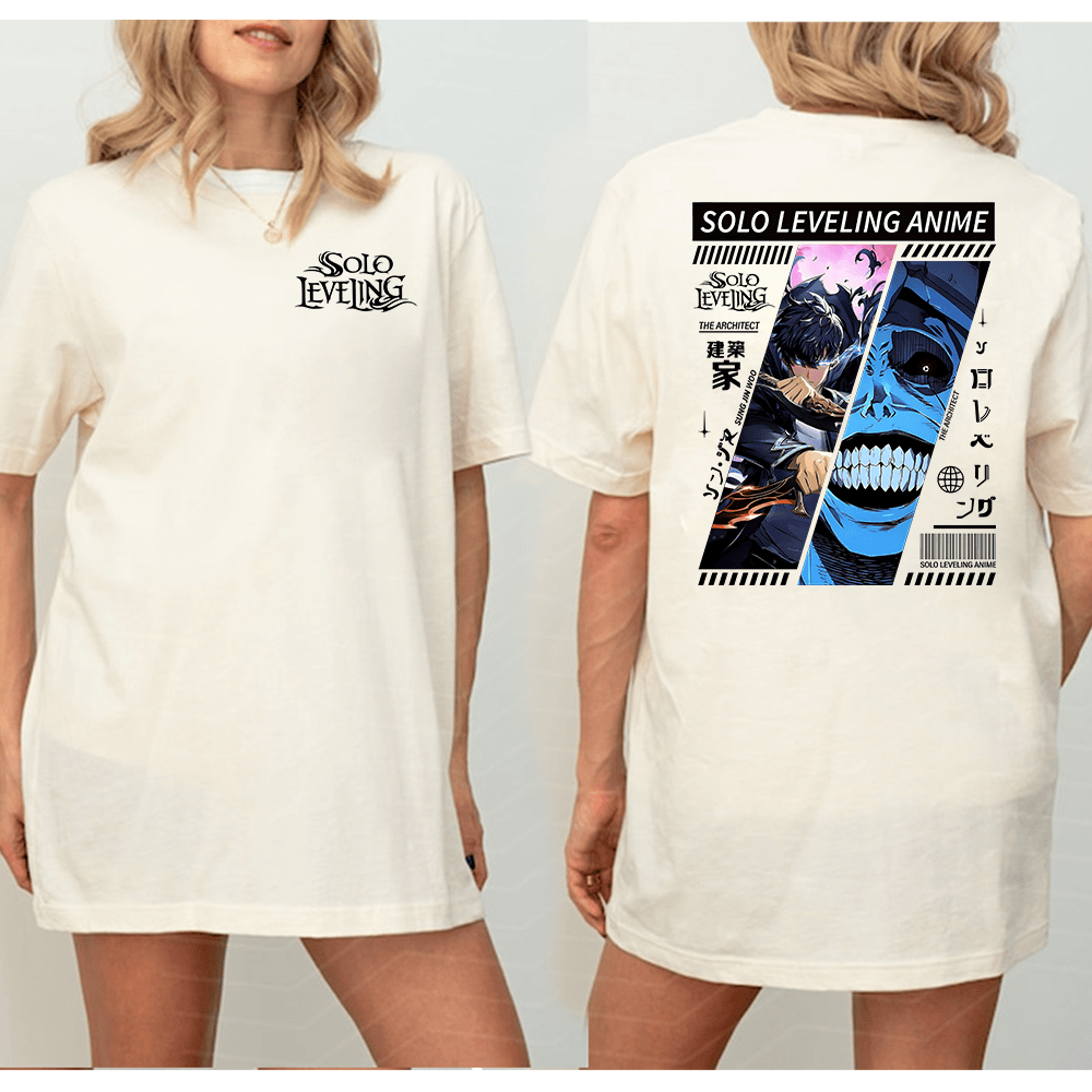 Solo Leveling two side shirt, Shadow Monarch Solo Leveling T-Shirt, Sung Jin- Woo Solo Leveling Arise T-shirt, sung jin woo, Beru, Igris, Iron, Tank, Tusk, Kaisel