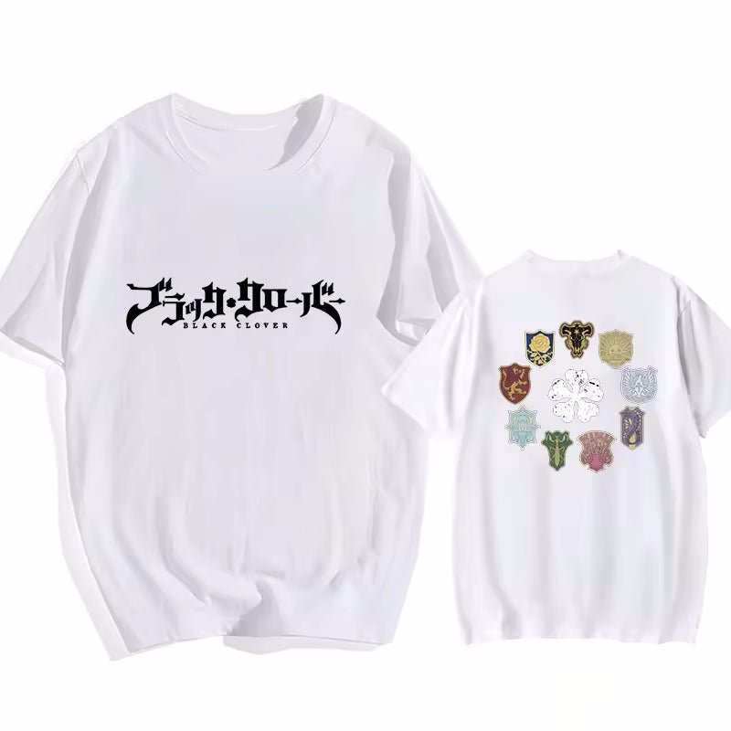 Black Clover Anime Double Printed Oversize Lightweight Acid Washed Tee