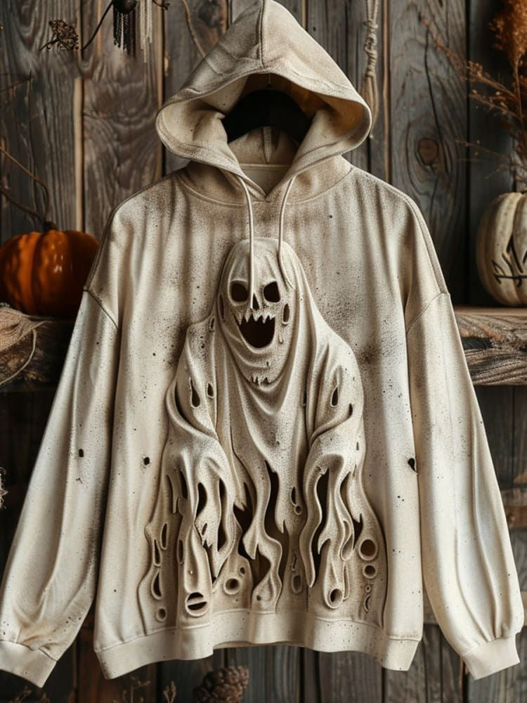 Halloween Ghosts Printed Casual Hoodie
