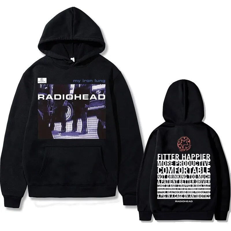 Alternative rock, hazy punk hoodies, Radiohead Band, patterned hoodies