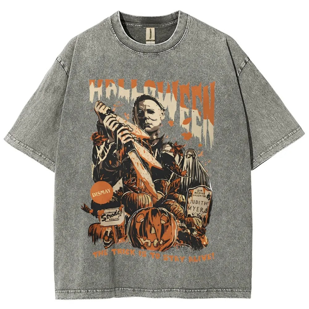 Horror Film Unisex Fit Washed T-Shirt