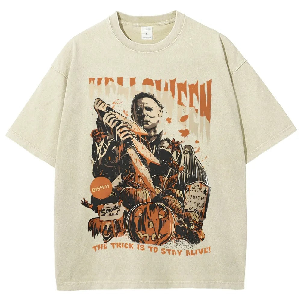 Horror Film Unisex Fit Washed T-Shirt