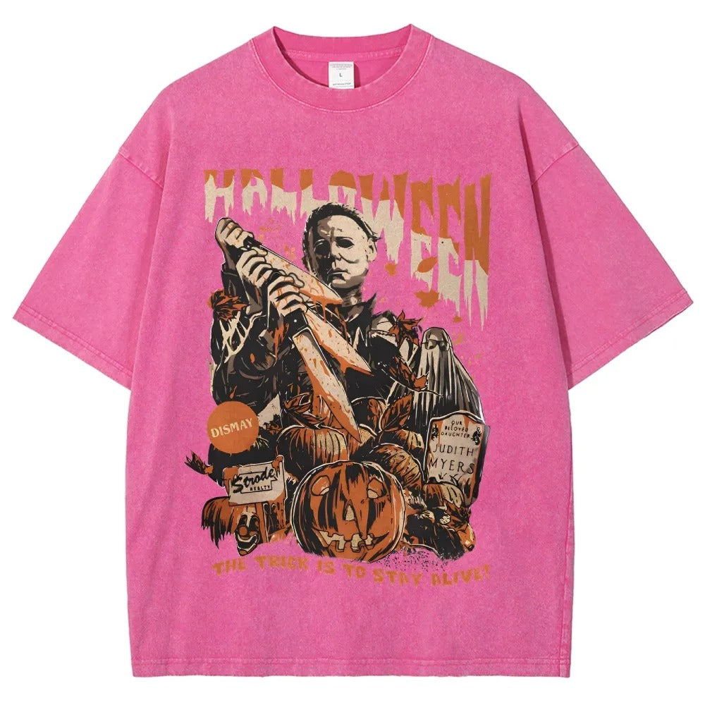 Horror Film Unisex Fit Washed T-Shirt
