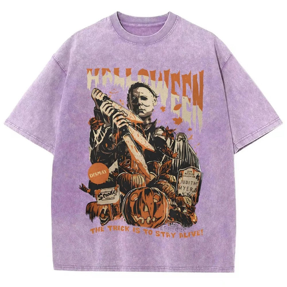 Horror Film Unisex Fit Washed T-Shirt