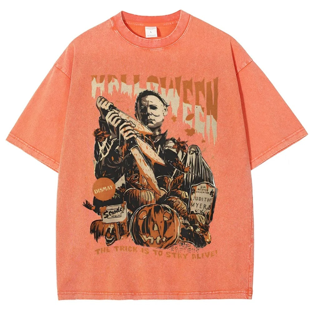 Horror Film Unisex Fit Washed T-Shirt