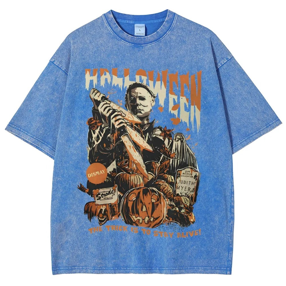 Horror Film Unisex Fit Washed T-Shirt