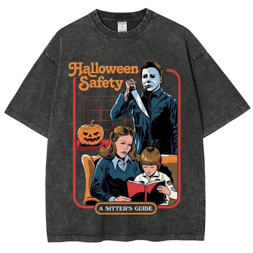 Horror Film Unisex Fit Washed T-Shirt