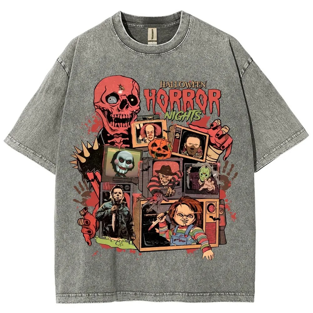 Horror Film Unisex Fit Washed T-Shirt