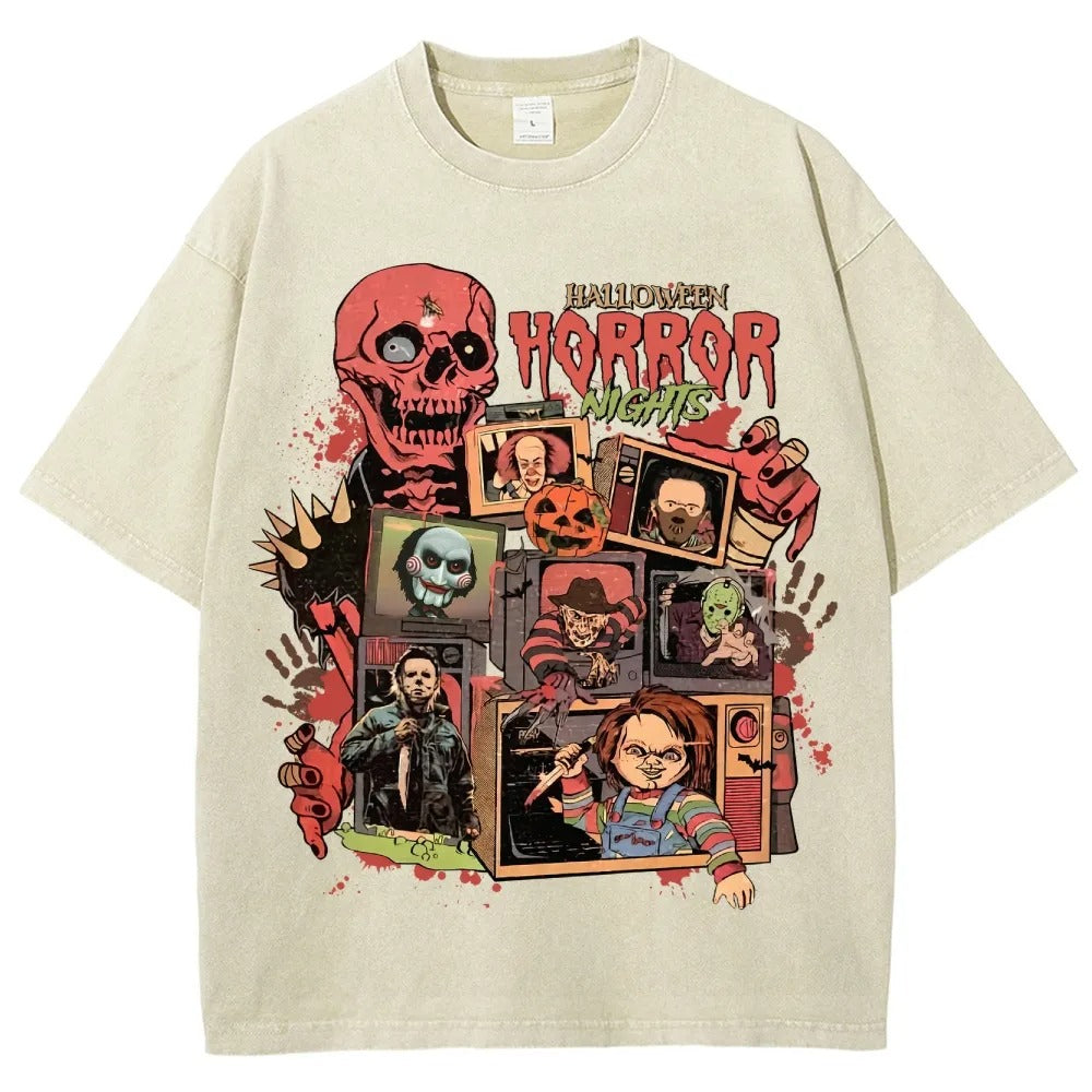 Horror Film Unisex Fit Washed T-Shirt