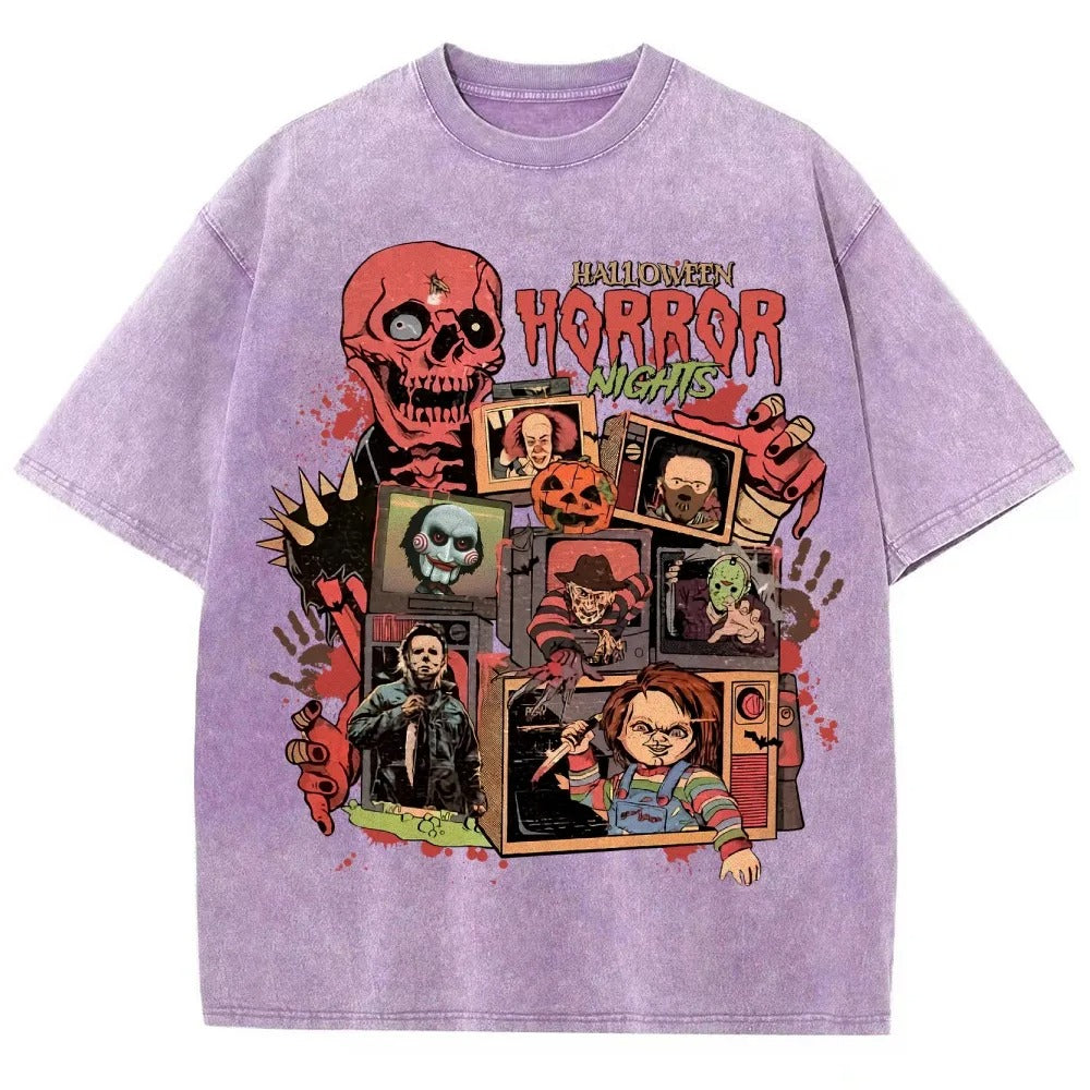 Horror Film Unisex Fit Washed T-Shirt