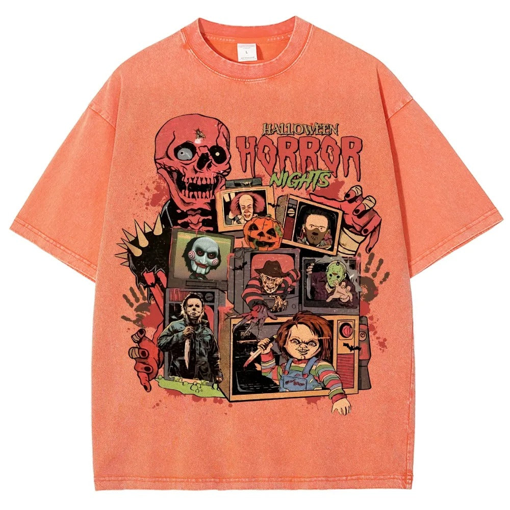 Horror Film Unisex Fit Washed T-Shirt