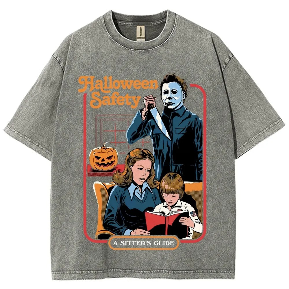 Horror Film Unisex Fit Washed T-Shirt