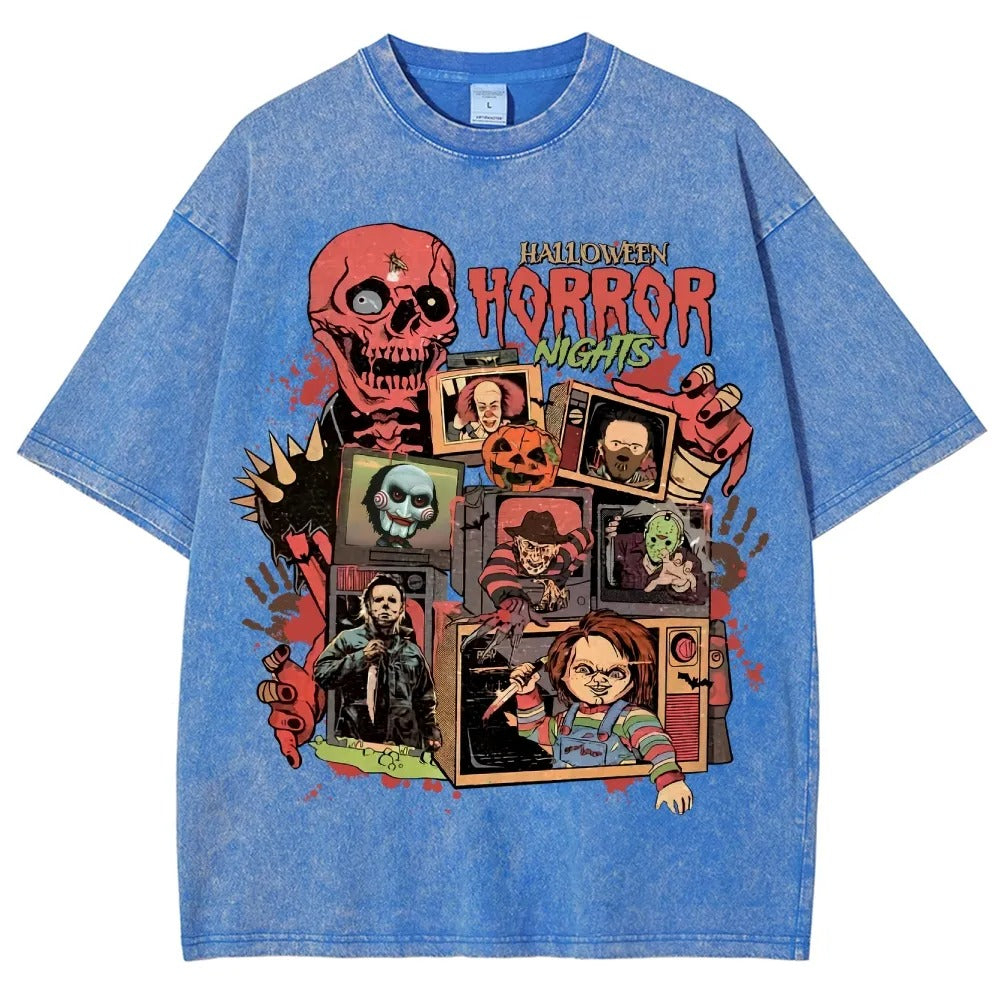 Horror Film Unisex Fit Washed T-Shirt