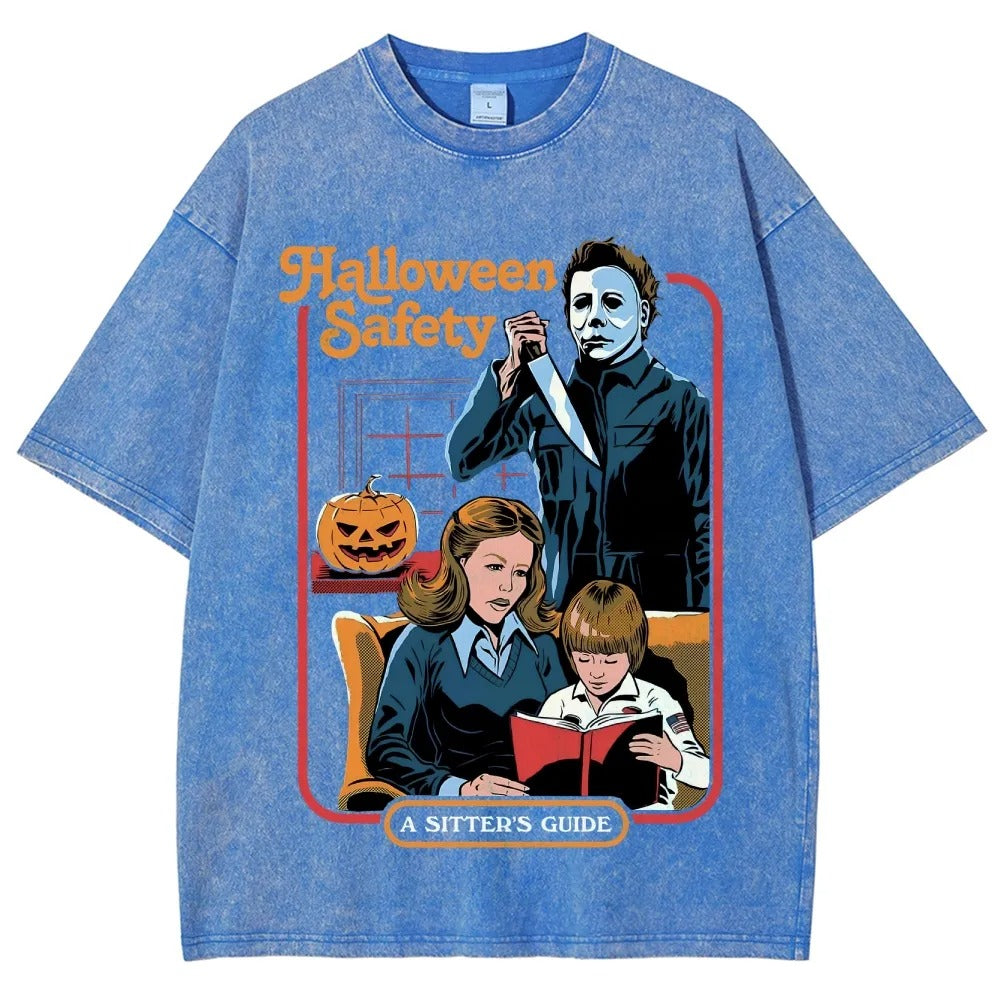 Horror Film Unisex Fit Washed T-Shirt