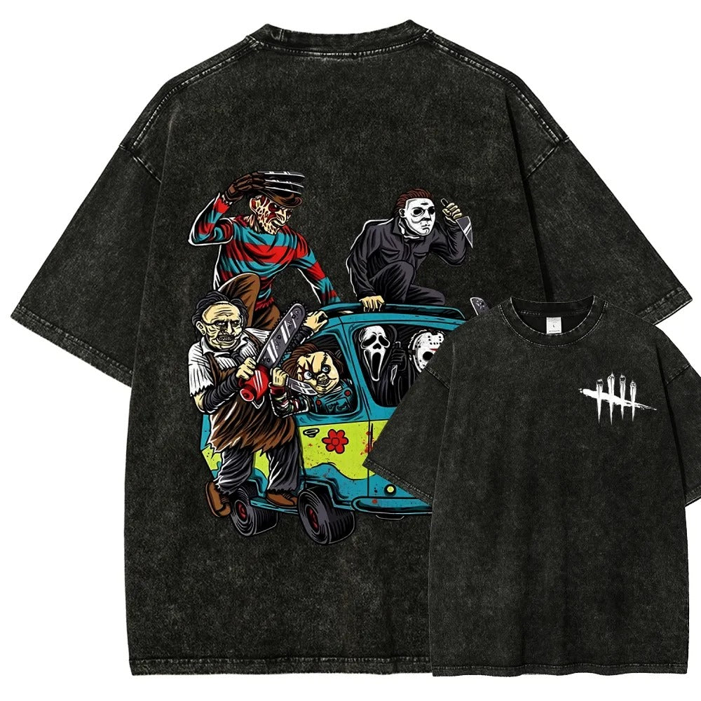 Horror Film Unisex Fit Washed T-Shirt