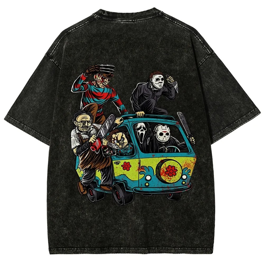 Horror Film Unisex Fit Washed T-Shirt