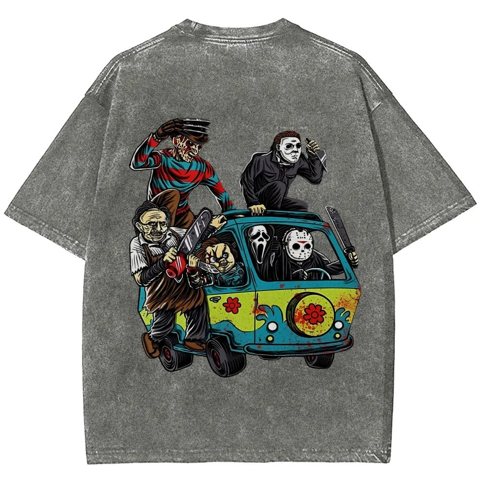 Horror Film Unisex Fit Washed T-Shirt