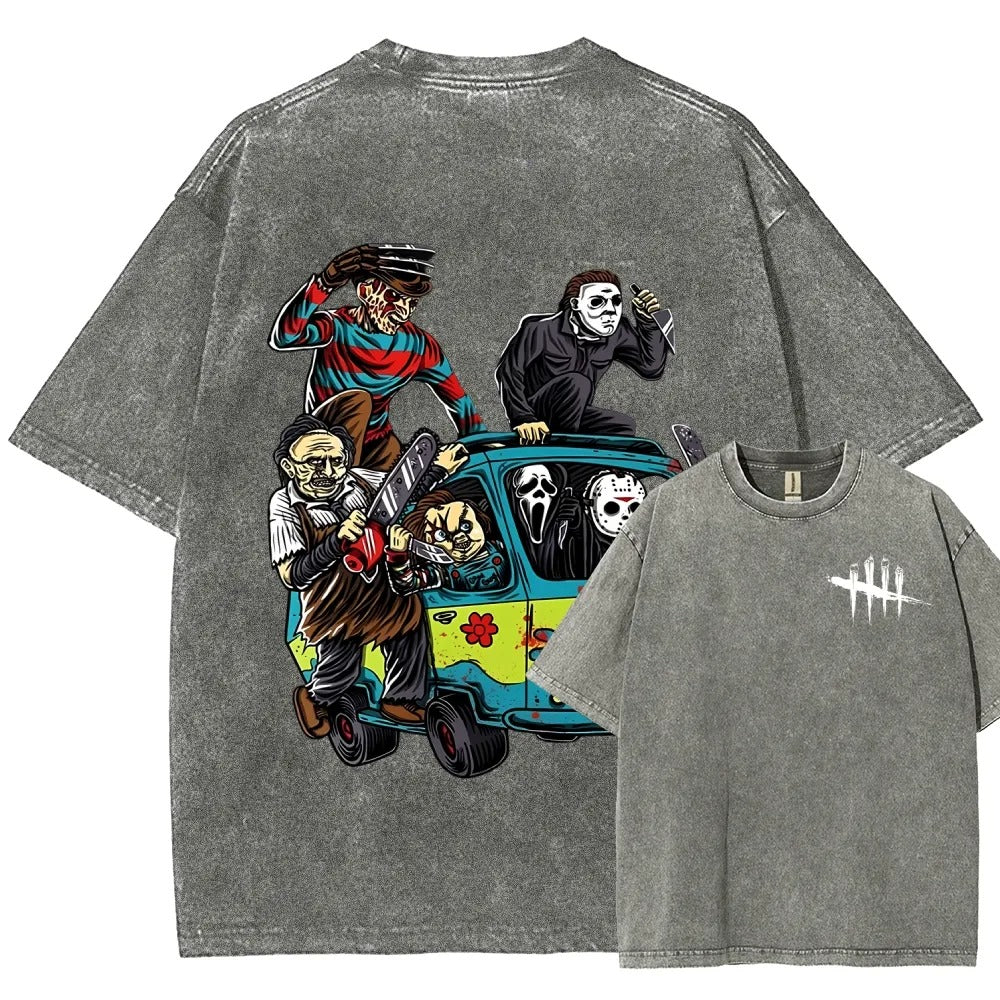 Horror Film Unisex Fit Washed T-Shirt